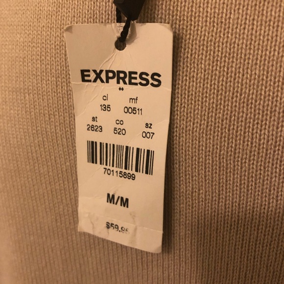 Express NWT Tan Studded Shoulder Sweater Medium - Picture 5 of 6